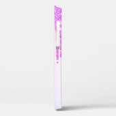 Moderne Glitzer-Tropfen, Ombre, Monogram-Erdbeere Case-Mate iPhone Hülle (Rückseite / Links)