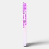 Moderne Glitzer-Tropfen, Ombre, Monogram, Flamingo Case-Mate iPhone Hülle (Rückseite / Links)