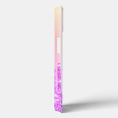 Moderne Glitzer-Tropfen, Ombre, Monogram, Flamingo Case-Mate iPhone Hülle (Rückseite / Rechts)