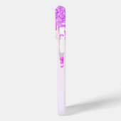 Moderne Glitzer-Tropfen, Ombre, Monogramm Case-Mate iPhone Hülle (Rückseite / Links)