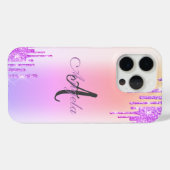 Moderne Glitzer-Tropfen, Ombre, Monogramm Case-Mate iPhone Hülle (Rückseite (Horizontal))