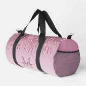 Moderne Glitzer Tropfen Personalisiert Monogramm N Duffle Bag (Rechte Ecke)