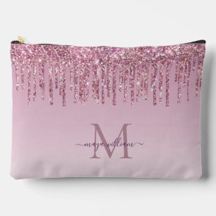 Moderne Glitzer Tropfen Personalisiert Monogramm N Zubehörtasche