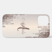 Moderne Glitzer Tropfen Rose Gold, Monogram Case M (Rückseite (Horizontal))