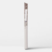 Moderne Glitzer Tropfen Rose Gold, Monogram Case M (Rückseite / Links)