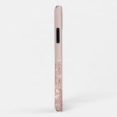 Moderne Glitzer Tropfen Rose Gold, Monogramm Case-Mate iPhone Hülle (Hinten/Rechts)