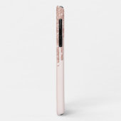 Moderne Glitzer Tropfen Rose Gold, Monogramm Case-Mate iPhone Hülle (Hinten/Links)