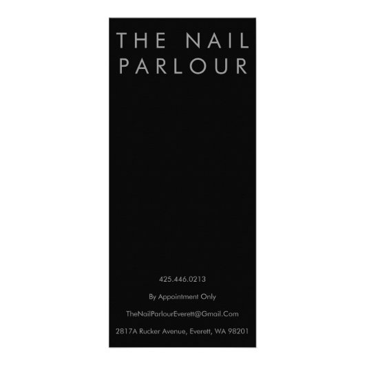 Moderne Glitzer Typografy Salon Menu Cards Werbekarte (Hinten)