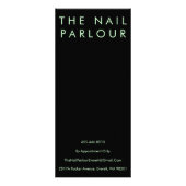 Moderne Glitzer Typografy Salon Menu Cards Werbekarte (Hinten)