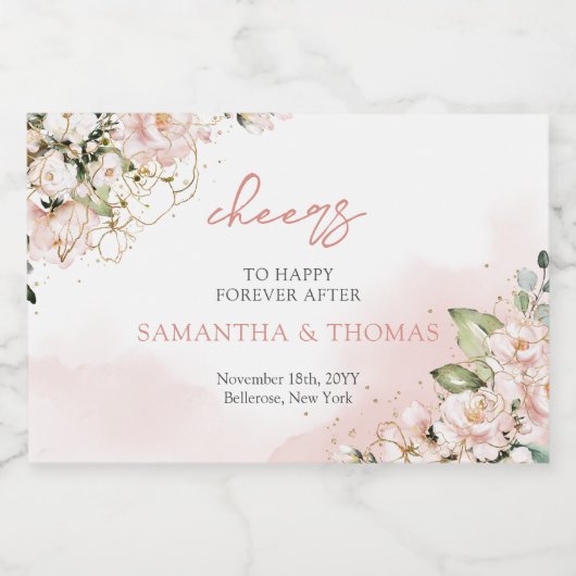 Moderne Glitzern aus Boho Schaumweinetikett (Einzelnes Label)