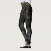 Moderne Glitzern aus Gold und Schwarz-Glitzer Leggings (Links)