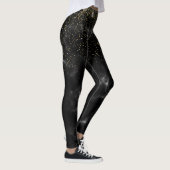 Moderne Glitzern aus Gold und Schwarz-Glitzer Leggings (Rechts)