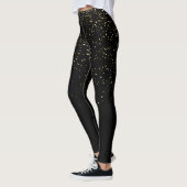 Moderne Glitzern aus Gold und Schwarz-Glitzer Leggings (Links)
