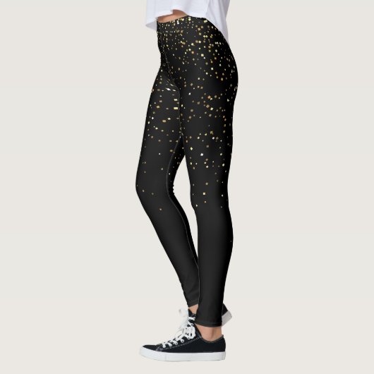 Moderne Glitzern aus Gold und Schwarz-Glitzer Leggings (Links)
