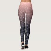 Moderne Glitzern aus schwarz-rosa Glitzer Leggings (Rückseite)
