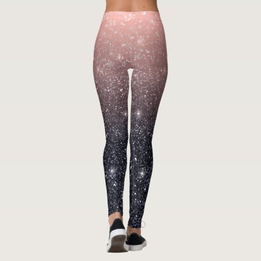 Moderne Glitzern aus schwarz-rosa Glitzer Leggings (Rückseite)