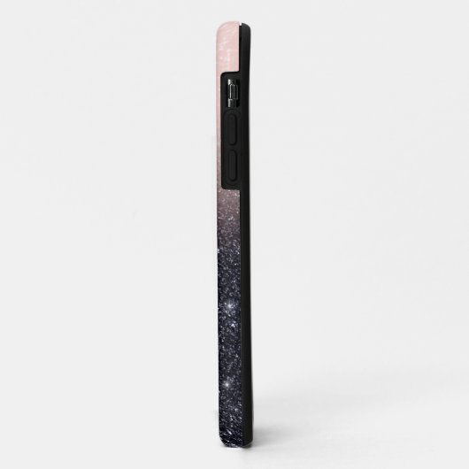 Moderne Glitzern in Schwarz und Rosa Glitzer Case-Mate iPhone Hülle (Hinten/Links)