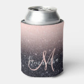 Moderne Glitzern in Schwarz und Rosa Glitzer Dosenkühler (Kanne Vorderseite)
