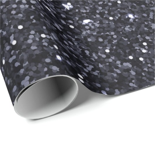 Moderne Glitzern in Schwarz und Rosa Glitzer Geschenkpapier (Rolleneckpunkt)