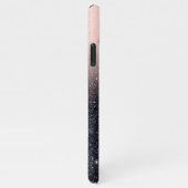 Moderne Glitzern in Schwarz und Rosa Glitzer iPhone Hülle (Rechte Seite)