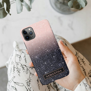 Moderne Glitzern in Schwarz und Rosa Glitzer iPhone 11Pro Max Hülle