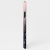 Moderne Glitzern in Schwarz und Rosa Glitzer iPhone Hülle (Rechte Seite)