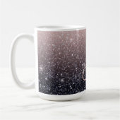 Moderne Glitzern in Schwarz und Rosa Glitzer Kaffeetasse (Links)