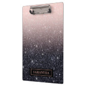 Moderne Glitzern in Schwarz und Rosa Glitzer Klemmbrett (Links)