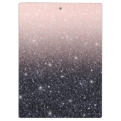 Moderne Glitzern in Schwarz und Rosa Glitzer Klemmbrett (Rückseite)