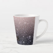Moderne Glitzern in Schwarz und Rosa Glitzer Milchtasse (Rechts)