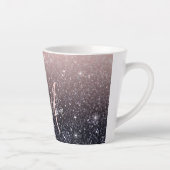 Moderne Glitzern in Schwarz und Rosa Glitzer Milchtasse (Rechts)