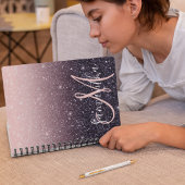 Moderne Glitzern in Schwarz und Rosa Glitzer Notizblock