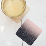 Moderne Glitzern in Schwarz und Rosa Glitzer Rechteckiger Pappuntersetzer<br><div class="desc">Moderne Glitzern in Schwarz und Rosa Glitzer</div>