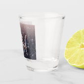 Moderne Glitzern in Schwarz und Rosa Glitzer Schnapsglas (Rechts)