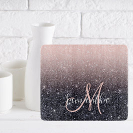 Moderne Glitzern in Schwarz und Rosa Glitzer Schneidebrett