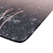 Moderne Glitzern in Schwarz und Rosa Glitzer Schneidebrett (Ecke)