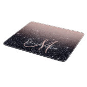 Moderne Glitzern in Schwarz und Rosa Glitzer Schneidebrett (Ecke)