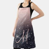 Moderne Glitzern in Schwarz und Rosa Glitzer Schürze (InSitu)