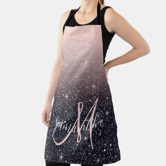 Moderne Glitzern in Schwarz und Rosa Glitzer Schürze (InSitu)