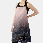 Moderne Glitzern in Schwarz und Rosa Glitzer Schürze (InSitu)