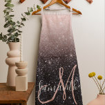 Moderne Glitzern in Schwarz und Rosa Glitzer Schürze<br><div class="desc">Moderne Glitzern in Schwarz und Rosa Glitzer</div>