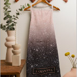 Moderne Glitzern in Schwarz und Rosa Glitzer Schürze<br><div class="desc">Moderne Glitzern in Schwarz und Rosa Glitzer</div>