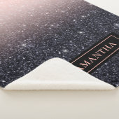 Moderne Glitzern in Schwarz und Rosa Glitzer Sherpadecke (3/4)