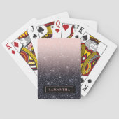 Moderne Glitzern in Schwarz und Rosa Glitzer Spielkarten (Rückseite)