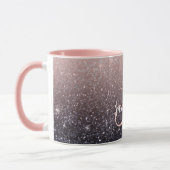 Moderne Glitzern in Schwarz und Rosa Glitzer Tasse (Links)