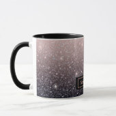 Moderne Glitzern in Schwarz und Rosa Glitzer Tasse (Links)