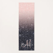 Moderne Glitzern in Schwarz und Rosa Glitzer Yogamatte (Vorderseite)