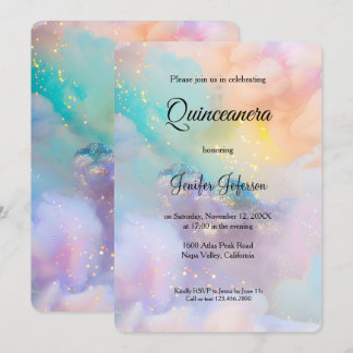 Moderne glitzernde Quinceanera-Einladung Einladung