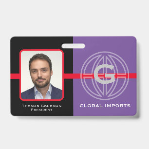 Moderne globale Monogramm-Mitarbeiter Ausweis