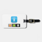 Moderne Glossy Information Symbols Gepäckanhänger (Vorderseite horizontal)
